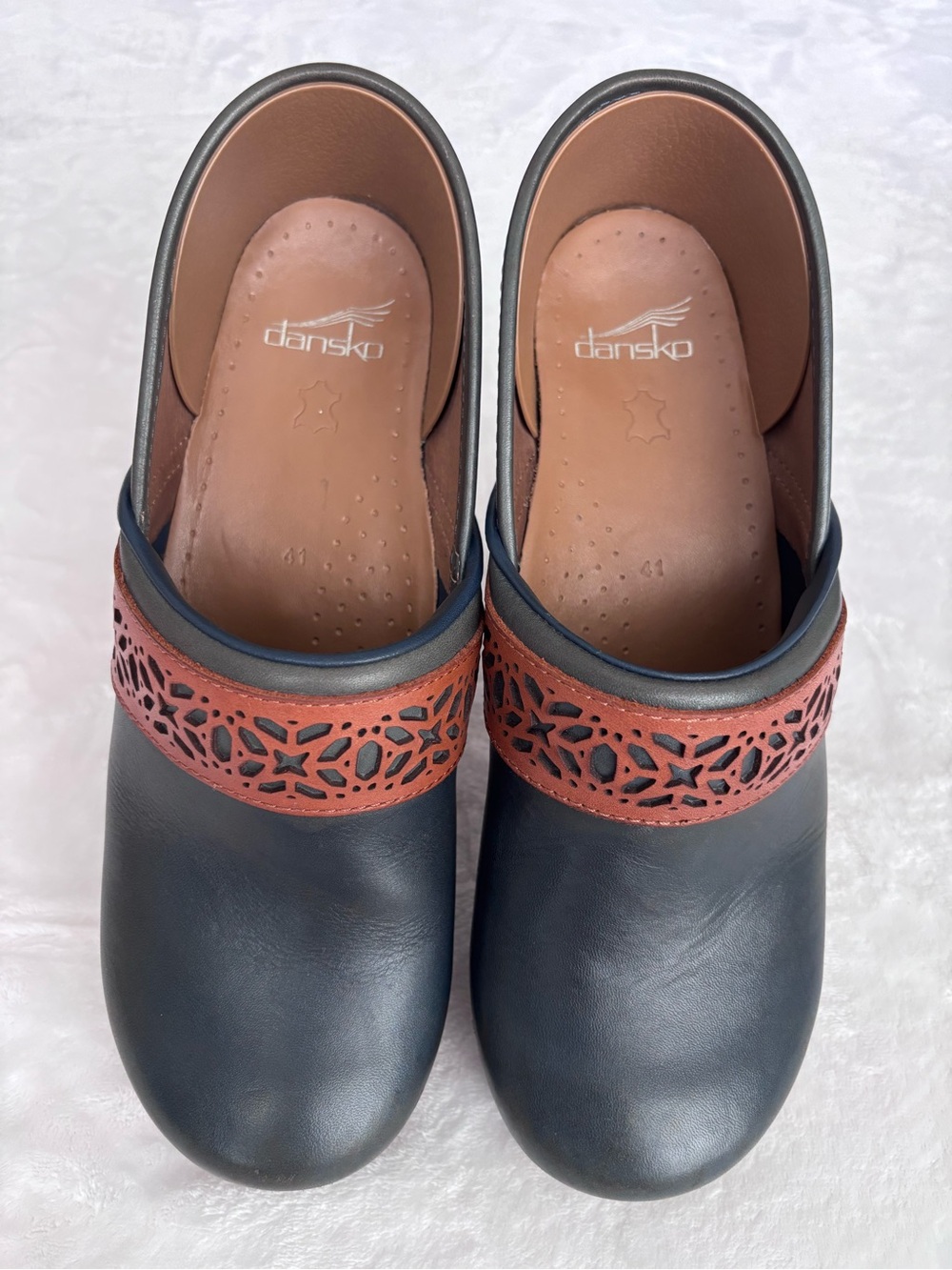 DANSKO Pavan Navy Full Grain Leather Professional Slip-On Clog--EUC--11 - Picture 2 of 15